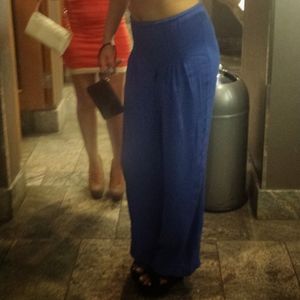 Blue flowy pants
